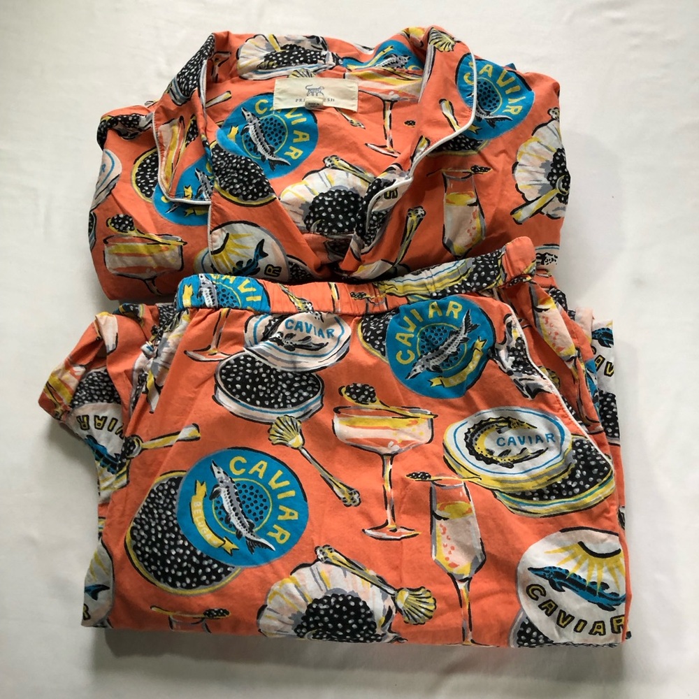 PrintFresh caviar champagne long sleeve pajama top and pants set womens 3X - Picture 12 of 12